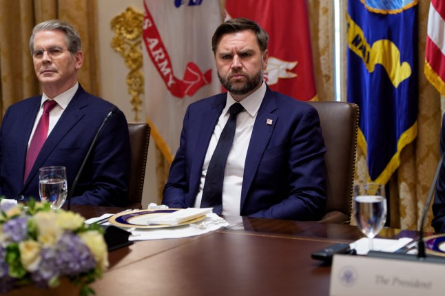 Mandatory Credit: Photo by Aaron Schwartz/UPI/Shutterstock (15546869o) Vice President JD Vance is seen during a bilateral meeting in the Cabinet Room of the White House in Washington, DC on Friday, October 17, 2025. President Zelenskyy is visiting the United States as Trump pursues a peace deal in the Russia-Ukraine war. President Trump hosts Bilateral Lunch with the President of Ukraine, Washington, District of Columbia, United States - 17 Oct 2025
