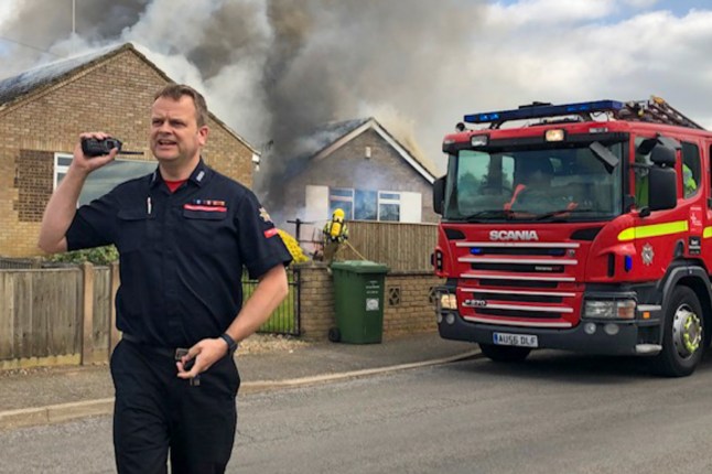 Pictured: John Linden. A senior firefighter has won an unfair dismissal case after he threw a nuisance YouTuber's phone over a hedge following a row. John Linden, who has 32 years of experience, was sacked after the incident with disabled YouTuber Jimmy Evans, a tribunal heard. Mr Evans was filming the incident for his YouTube channel, but became 'aggressive and obstructive' when Mr Linden mentioned calling the police to move him back to a safe distance. The independent journalist pushed his phone into Mr Linden's face, and the firefighter 'grabbed' it off him and threw it over the nearby hedge. SEE OUR COPY FOR DETAILS. Please byline: Solent News ?? Solent News & Photo Agency UK +44 (0) 2380 458800