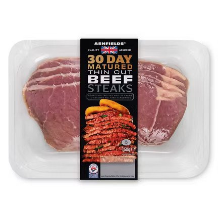 Aldi recalls Ashfields 30 Day Matured Thin Cut Beef Steaks because of undeclared milk
