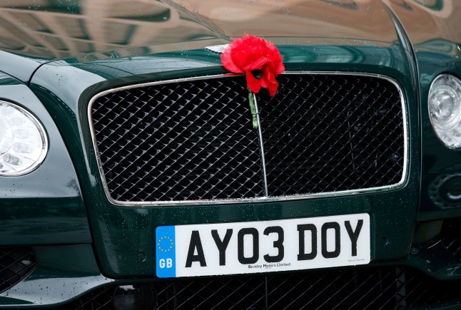 Prince Andrew's Bentley with the previous Duke of York personalised registration plate.