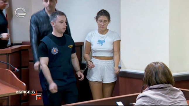 Bella May Culley, 18, from Billingham, County Durham, seen in court in Tbilisi after she was detained at at the city???s airport ion suspicion of carrying 14kg of cannabis, which could lead to 20 years in jail or even a life sentence, according to Georgia???s Interior Ministry.