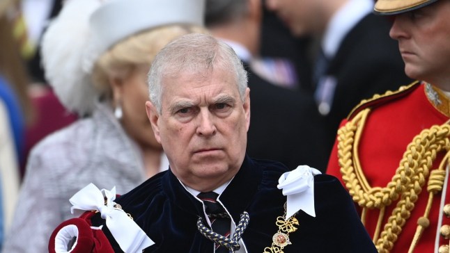 epa12461107 (FILE) - Britain's Prince Andrew, the Duke of York, departs after the Coronation of Britain's King Charles III and Queen Camilla at Westminster Abbey, London, Britain, 06 May 2023 (reissued 17 October 2025). Prince Andrew gives up his title of the Duke of York and the membership in the Order of the Garter, due to his links to the Jeffrey Epstein scandal, as he announced in a statement on 17 October 2025. EPA/ANDY RAIN