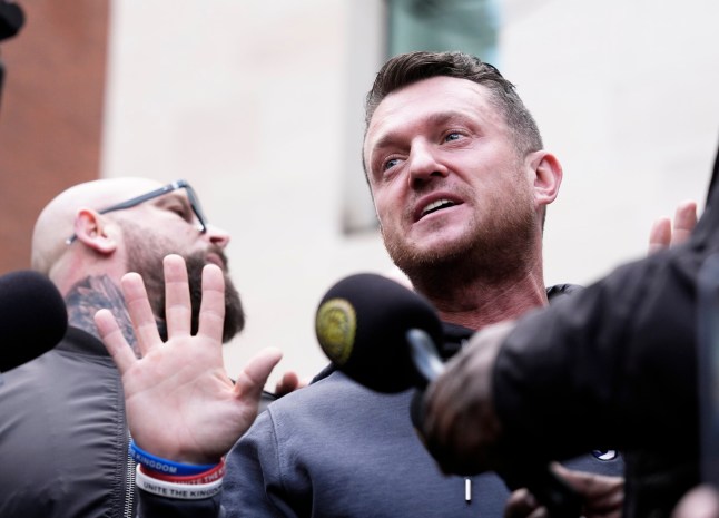 Tommy Robinson, whose real name is Stephen Yaxley-Lennon arrives at Westminster Magistrates' Court, London, where he is charged with failing to provide the Pin to his phone following an incident in Folkestone on Sunday July 28 2024 when Kent Police officers stopped him under Schedule 7 of the Terrorism Act 2000. Picture date: Tuesday November 4, 2025. PA Photo. Photo credit should read: Jordan Pettitt/PA Wire