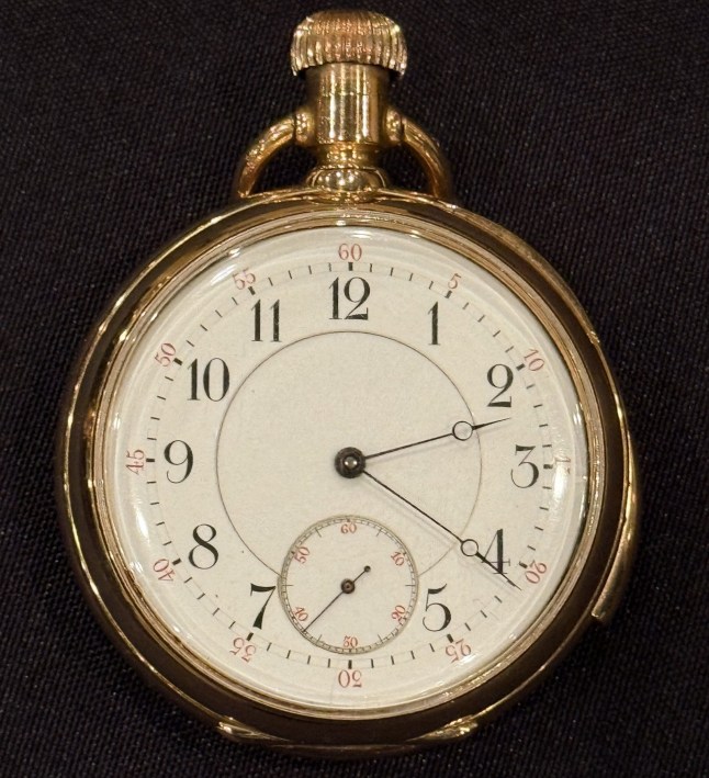 Undated handout photo issued by Henry Aldridge and Son Ltd of a gold pocket watch. The gold pocket watch recovered from an elderly couple who drowned during the sinking of the Titanic is expected to fetch at least ?800,000 when it is sold at auction. Issue date: Thursday November 13, 2025. PA Photo. Photo credit should read: Henry Aldridge and Son Ltd/PA Wire NOTE TO EDITORS: This handout photo may only be used in for editorial reporting purposes for the contemporaneous illustration of events, things or the people in the image or facts mentioned in the caption. Reuse of the picture may require further permission from the copyright holder.
