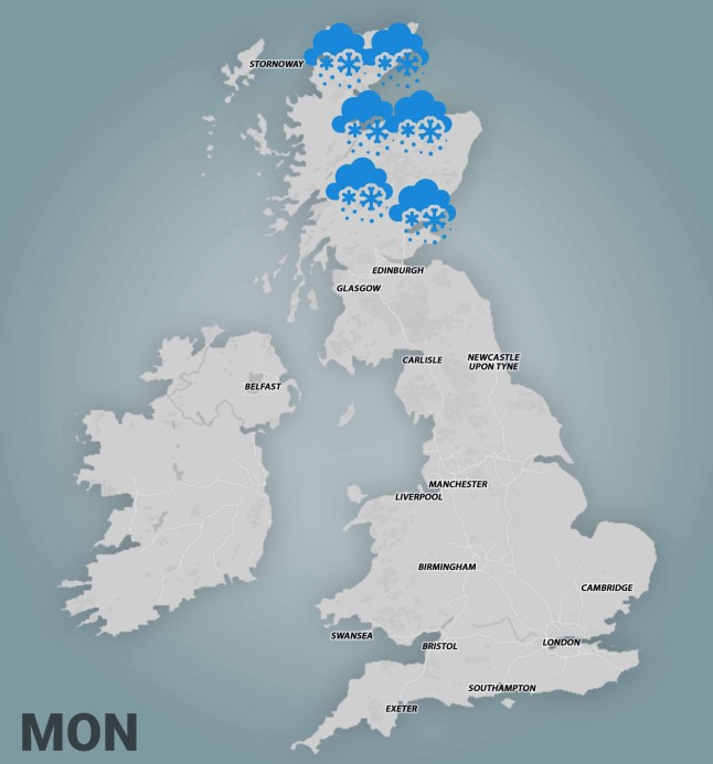 Where in the UK will get snow? Metro map
