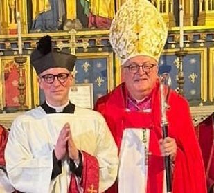 Pictured Father Sion Hughes Carew and Bishop Stephen Conway at service welcoming the newly ordained vicar to the diocese of Lincoln A VICAR could be defrocked for drink-driving his bishop?s car ? and crashing it into an Archers actress?s boyfriend?s Skoda. Father Sion Hughes Carew, Bishop Stephen Conway NEIL SEARS