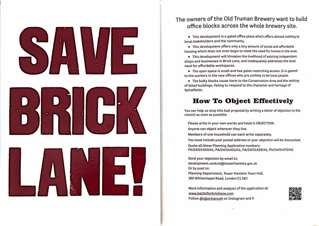 Truman development threatens to ?rip the heart out of Brick Lane? claim campaigners