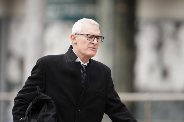 Jeremy Vine arrives at Liverpool Crown Court, where Joey Barton is appearing on 12 charges of sending grossly offensive communications, relating to social media posts referring to Mr Vine, and football TV commentators and pundits Lucy Ward and Eni Aluko. Picture date: Wednesday November 5, 2025. PA Photo. Photo credit should read: Peter Byrne/PA Wire