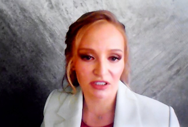 Innopraktika development initiative head Katerina Tikhonova attends via videolink the Saint Petersburg International Economic Forum (SPIEF) in Saint Petersburg on June 6, 2024. (Photo by Olga MALTSEVA / AFP) (Photo by OLGA MALTSEVA/AFP via Getty Images)