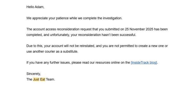 Just Eat rider kicked off app after failing ID verification because he 'shaved his beard'