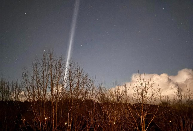 Caitlin Mccaig 7h ? Does anyone know what this light is in the sky this morning? Just curious as never seen anything like that before. (Photo taken from creemills at 5.30am) Mysterious light