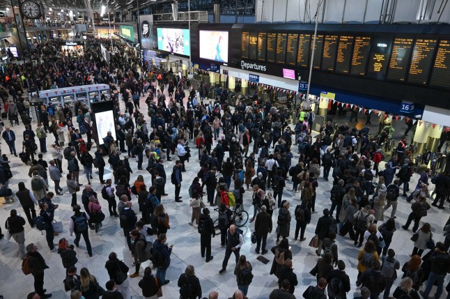 Waterloo Station is congested after an incident on the Clapham Junction line disrupted train services in London, United Kingdom on October 13, 2025.