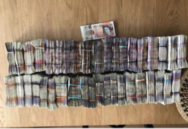 PLEASE NOTE: LIVE RATES APPLY. Pictured is dirty money serized by police. Saskia Steward a heavily pregnant bride-to be accepted a tearjerking offer of marriage from her fiance Jack Donegan - as police closed in on them over a ??26m cocaine and ketamine trafficking racket.Disclaimer: While Cavendish Press (Manchester) Ltd uses its' best endeavours to establish the copyright and authenticity of all pictures supplied, it accepts no liability for any damage, loss or legal action caused by the use of images supplied. The publication of images is solely at your discretion. For terms and conditions see http://www.cavendish-press.co.uk/pages/terms-and-conditions.aspx