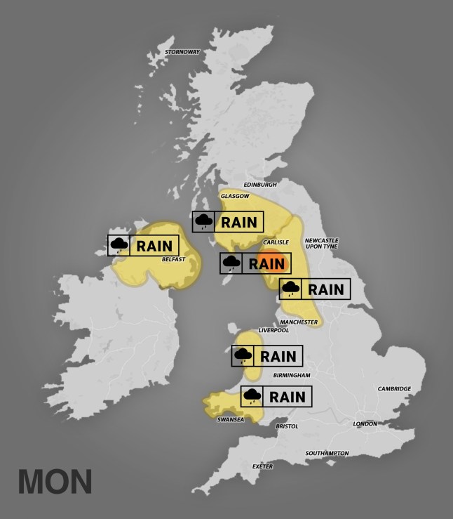 METRO GRAPHICS Met Office weather warnings 15.12.25 (Picture: Metro)
