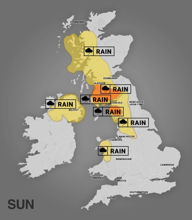METRO GRAPHICS Met Office weather warnings 14.12.25 (Picture: Metro)