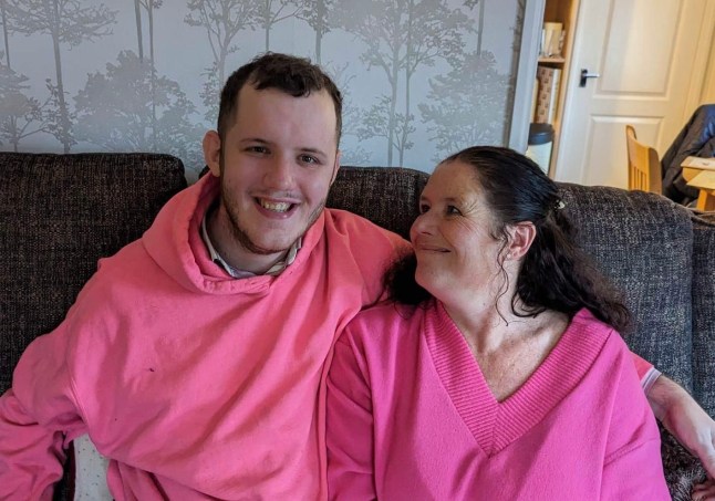 Jamie Cole pictured with his mother, Martine, who described him as a 'loving and kind' son.