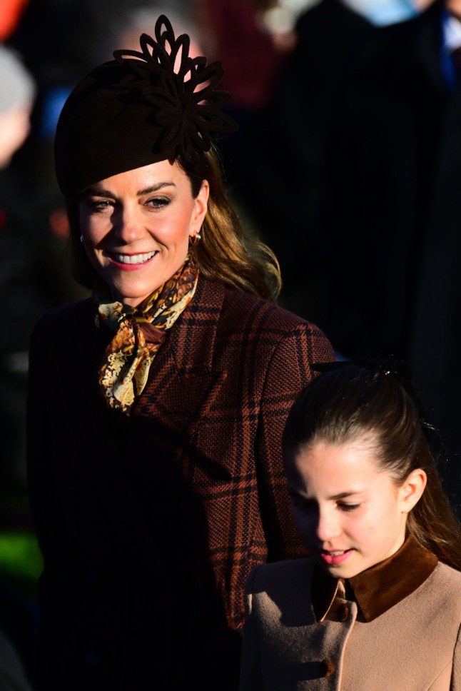Mandatory Credit: Photo by Victoria Jones/Shutterstock (16177783g) Catherine Princess of Wales and Princess Charlotte Christmas Day Church Service, St. Mary Magdalene Church, Sandringham, Norfolk, UK - 25 Dec 2025