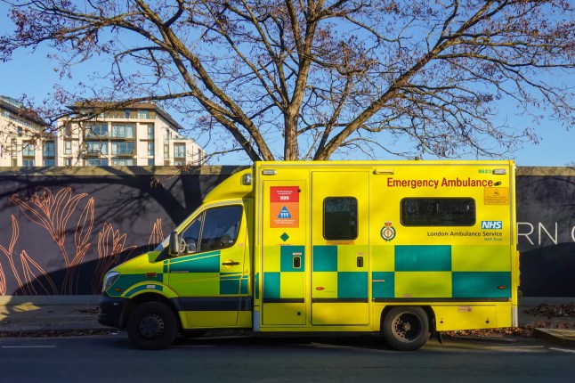 Mandatory Credit: Photo by Michael Nguyen/NurPhoto/Shutterstock (16208605b) Emergency vehicles park at the Fulham Ambulance Station, located at 150 Seagrave Road in London, England, United Kingdom, on December 25, 2025. Operated by the London Ambulance Service (LAS), the station serves as a critical hub for high-priority medical responses in the West London area. London Ambulance Service - Fulham Ambulance Station, United Kingdom - 25 Dec 2025