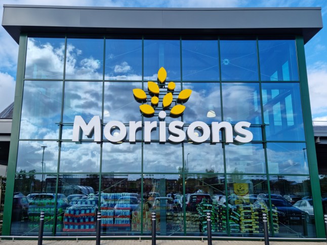 Medium shot of the shop front of Morrisons