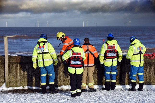 Coastguards and Humberside Fire and Rescue staff continue the search on Saturday afternoon, 3 January, 2026 at Withernsea, East Riding of Yorkshire, for a 15-year-old girl who went missing after being caught by a huge wave when she descended steps onto the shore the previous day, Friday, 2 January 2026. The girl???s mother and a 67-year-old bystsander, named today (Sunday) as Mark Ratcliffe, died in the attempt to rescue her. A search involving the RNLI, coastguards and Humberside Fire and Rescue service was stood down yesterday afternoon.