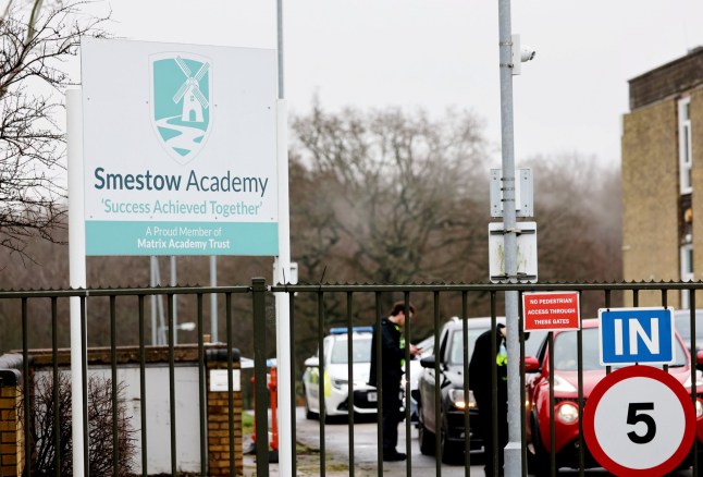 Smestow Academy, Wolverhampton, where pupils discovered the body of a man in the grounds this morning. January 19, 2025. // Police have launched an investigation after the body of a man was discovered at a school by 'pupils getting ready to do PE'. Emergency services were called after the grim find was made in the grounds of Smestow Academy this morning (Mon). One resident said an 11 year-old girl discovered the body at around 10.40am when she went out for PE. Pupils were sent home and the school was closed as enquiries got underway at the scene in the Castlecroft area of the city. West Midlands Police said they were now working to confirm the man?s identity and the circumstances around his death. Photo released 19/01/2026